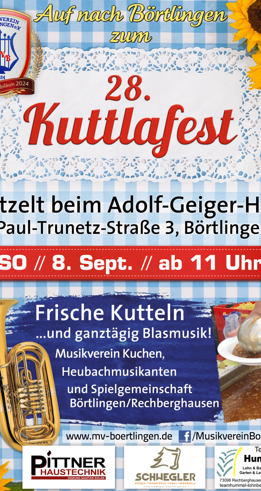 28. Kuttlafest des MV Börtlingen am 8. Sept. 2024